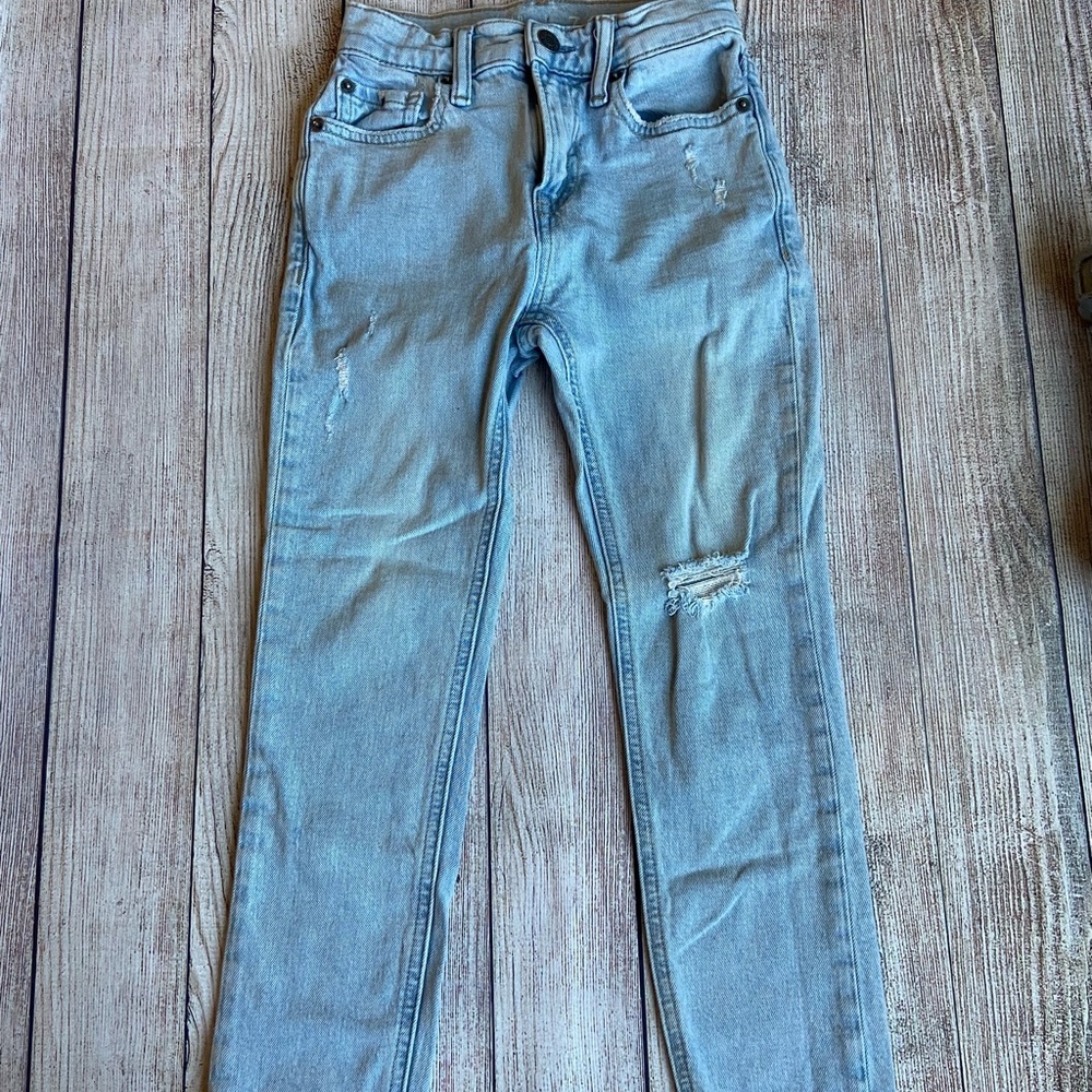 Gap Kids Girls Blue Jeans Size 7 Slim Adjustable Waist Distressed